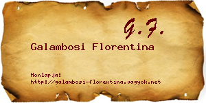 Galambosi Florentina névjegykártya